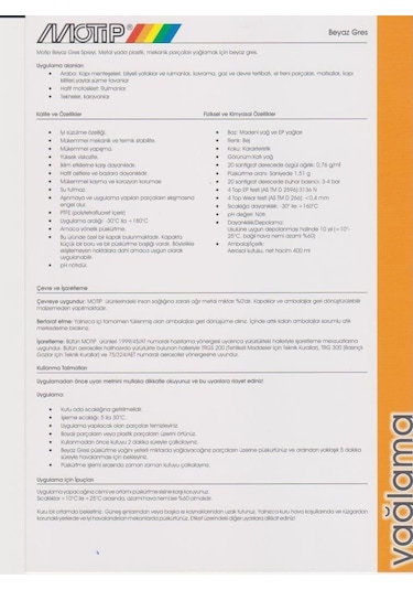 Motip Beyaz Gres Sprey 400Ml - White Grease