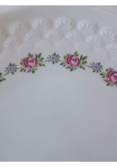 Trio Antıque Tea Cup & Saucer & Plate Üçlü Çay Fincanı Pembe Mavi Pembe-mavi