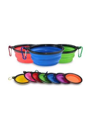 Oripet 12 Oz Katlanabilir Seyahat Silikon Köpek Mama Kabı 350 ML