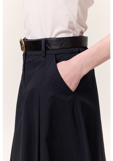 Cep Detaylı Geniş Etek Lacivert Lacivert