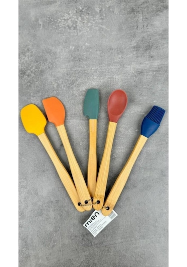 Mien Bambu Silikon Spatula Seti 5 Li Mien-456