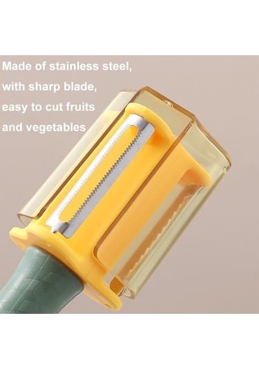 Pazly Cbtx 3'ü 1 Arada Ev Mutfak Sebze Ve Meyve Paslanmaz Çelik Soyma Bıçağı Yeşil Yeşil