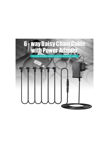 Ruicoo Gitar Efekt Çipi Gönüllü Adaptörü - 6'lı Daisy Chain Kablolu,湾头, Avrupa Standardı Ac100-240v