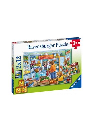 Ravensburger Çocuk Puzzle 2x12 Parça Alışverişe Gidiyoruz 50765