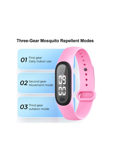 Yaozixa Akıllı Sıcaklık Ölçer Ve Ultrasonik Sivrisinek Kovucu Bileklik - 3 Modlu, Usb Şarjlı Mavi