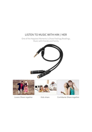 Sones 2 X 3,5 Mm Dişi - 3,5 Mm Erkek Adaptör Kablosu