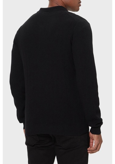 Hugo Erkek Polo Yaka Sweat 50524556 001 Siyah Siyah