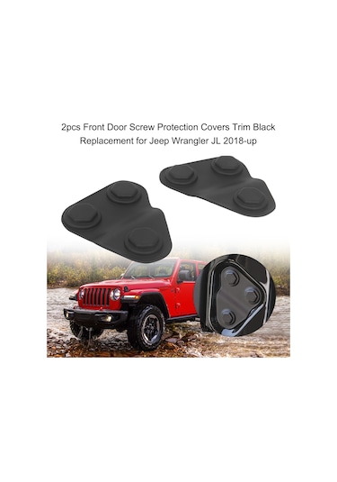 Geekyou Jeep Wrangler Jl 2018+ Kapı Vida Korumalı Kapağı 2 Adet - Abs Malzeme, Korozyon Engeli, Kolay Kurulum - Siyah Ve Kırmızı