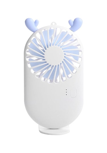 Beyaz Fonken Mini Usb Fan Sevimli Taşınabilir El Fan Hız Ayarlanabilir Hava Soğutucu Açık Seyahat Şarj Edilebilir Fan