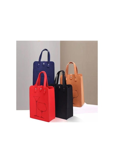 Şarap Kırmızısı Çanta Kalın Uzun Büyük Yük Taşıyan Şarap Hediye Kolu Yeniden Kullanılabilir Firma Dikiş Düşmeyi Önleme Şarap Kırmızısı