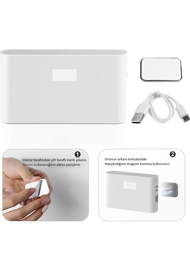 Şarjlı Mıknatıslı Çift Yönlü Hero Led Beril Aydınlatma Sensörlü Gece Lambası  2 Adet