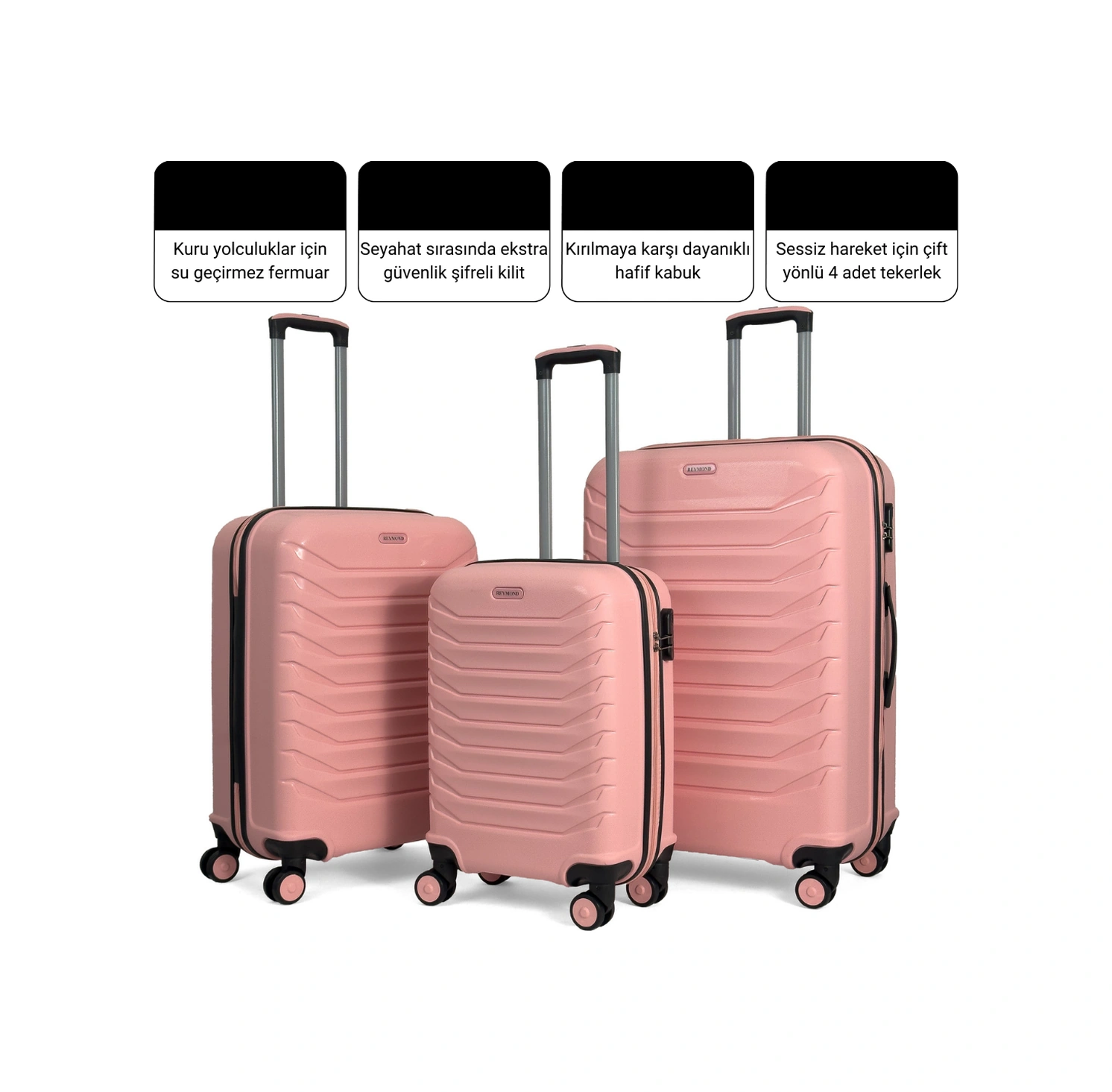 Lora Pp Polipropilen Kırılmaz Valiz, Büyük Boy Petrol Yeşili