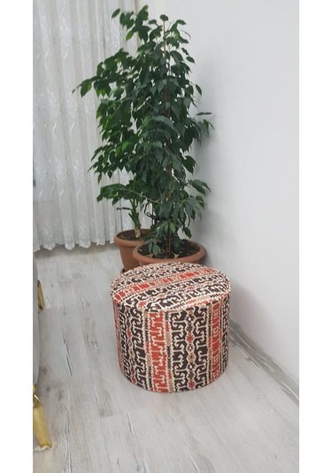 dijital baskılı desenli kumaş kaplama puf