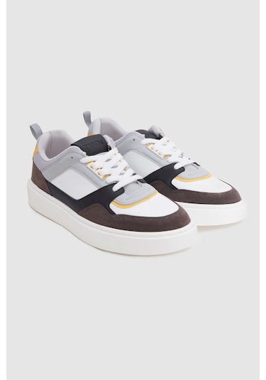 D's Damat Beyaz Kalın Beyaz Tabanlı Bağcıklı Sneaker Ayakkabi 3ec09ort0380 Beyaz