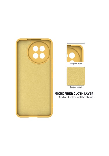 Xiaomi 14 Civi / Civi 4 Pro İçin Düz Renk Sıvı Silikon Damlamaz Tam Kapsama Telefon Kılıfı Sarı