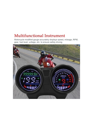 Hallow-led Motosiklet Hız Göstergesi Kilometre Sayacı 13000rpm Lmk00057