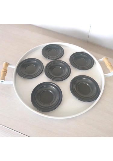 Çay Tabağı-bardak Altlığı-metal Antrasit Çay Tabağı-paslanmaz K Antrasit