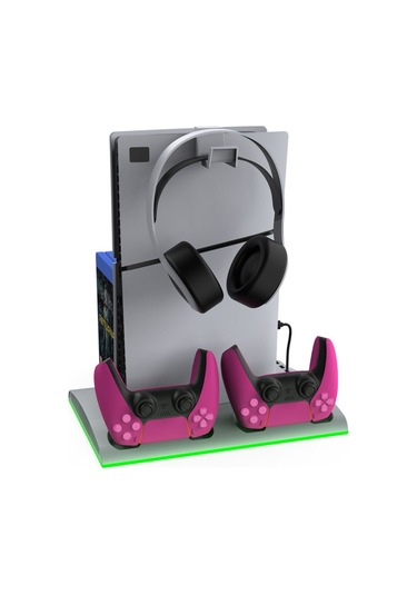 Tp5-3570 Multi Fonksiyonel Ps5 Slim/ Ps5 Dijital Rgb Işıklı Soğutma Ve Şarj İstasyonu Beyaz