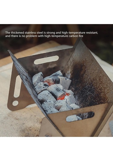 Taşınabilir Kömürlü Izgara, Çıkarılabilir Mini Kamp Izgarası, Saklama Çantası, Hafif Izgara, Açık Hava Barbeküsü İçin Gümüş