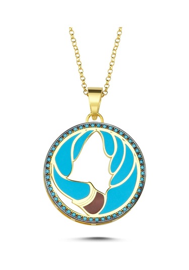 Kayra Mücevher Mineli Kova Burcu Altın Kaplama Kolye