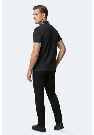 Slazenger Zeru Erkek Polo Yaka Siyah Tişört