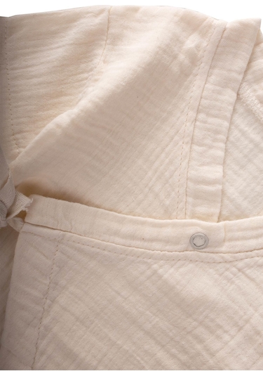 Cigit Organic Kruvaze Müslin Tulum 0-9 Ay Naturel Beyaz