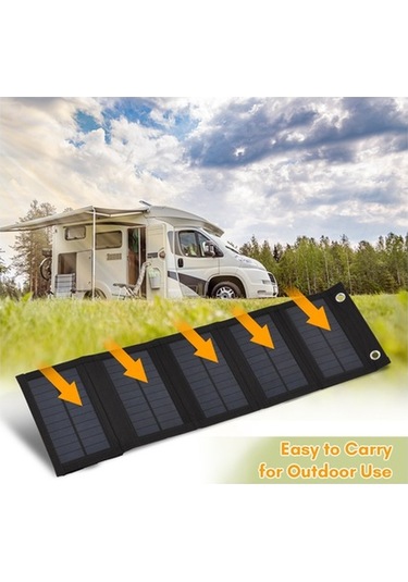 Pazly 10w Katlanabilir Taşınabilir Güneş Paneli Yüksek Verimli Usb Portlu Güneş Modülü