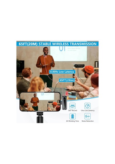 İphone/android Uyumlu Telefon İçin Kablosuz Mikrofon Mini Mikrofon, Led Ekran