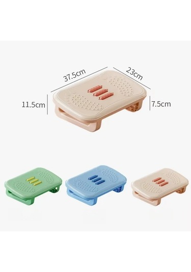 Lichen Ergonomik Ayak Taburesi Masaj Silindirleri Kaymaz Şerit Beyaz