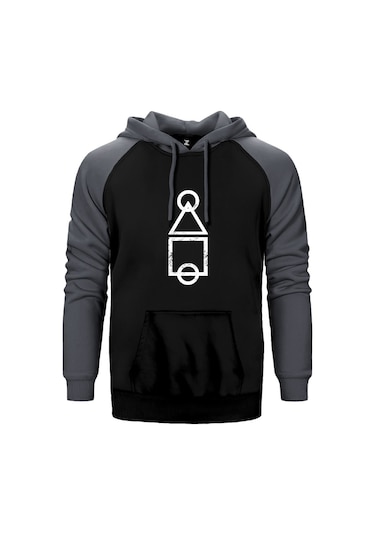 Squid Game Keys Gri Reglan Kol Kapşonlu Sweatshirt Gri