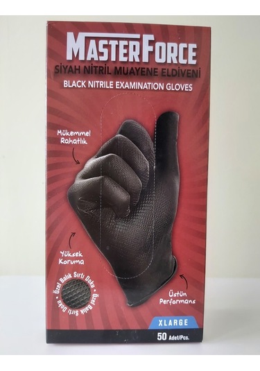 Masterforce Siyah Nitril Kalın Eldiven Xlarge(Xl)Beden