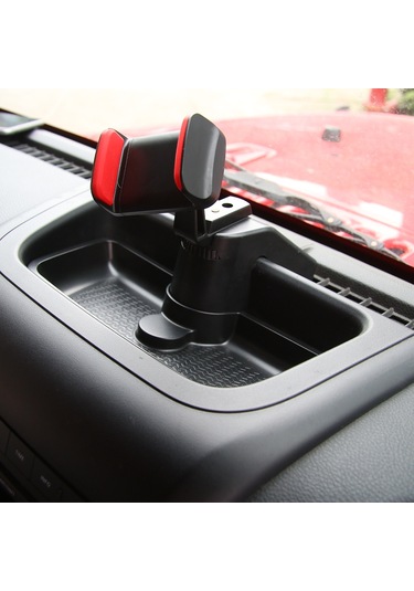 Maiyame Jeep Wrangler Jk 2012-2017 İçin Dönebilen Araç Telefon Tutucu - Abs Malzeme, Siyah Renk, 25x12x12cm Boyut Siyah