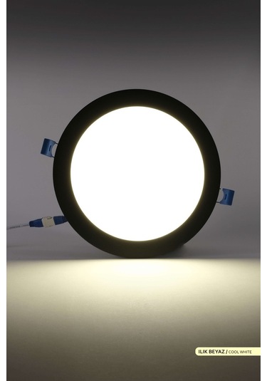 ACK 18W Sıva Altı Yuvarlak LED Panel Armatür Siyah Gövde 4000K Il Siyah