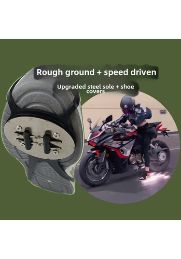 Konesam Motorcycle Spor Ayakkabı Koruması - Çakmak Taşı Özellikli Topuk Koruması, 4 Adet Alyuminyum Çakmak Taşı İle Tek Adet