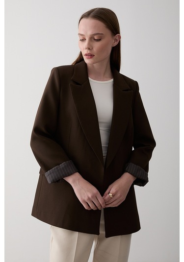 Kahverengi Blazer Ceket - 7560 Kahverengi