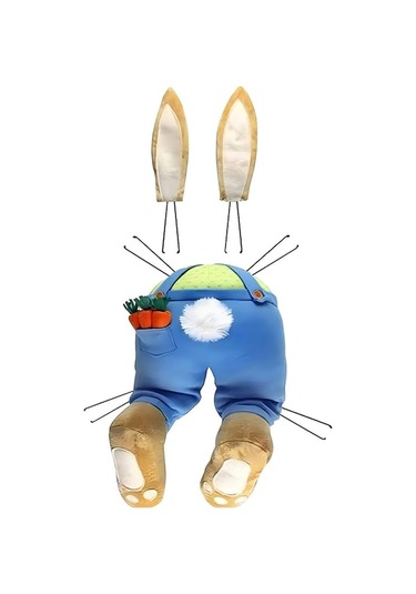 Paskalya Tavşan Kulaklı Taze Çiçek Sepeti, Bahar Stili Bahçe Ve Ev Kapısı Dekorasyonu, Dayanıklı Yumuşak Malzeme İle Süs