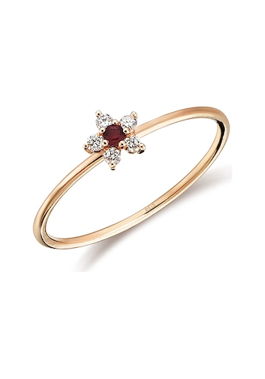 Reis Cemre Yakut Yüzük Pembe Altın - Rose Gold