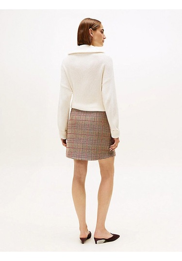 Tommy Hilfiger Kadın Seansonal Texture Mini Etek Gri