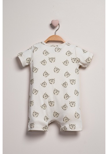 Baby Fou Kısa Kollu Barbatöz Tulum Ekru