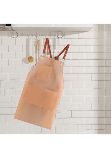 Homyl Pişirme Önlüğü Şef Yağ Geçirmez Önlük Çiçekçi Pembe Çoklu Cepler