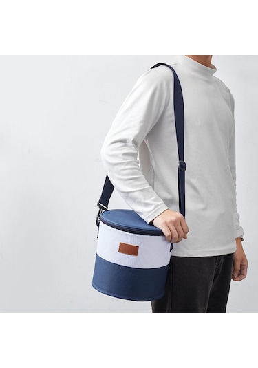 Suntek Yalıtımlı Soğutucu Çanta Park Günlük Geziler Piknik Beyaz - Mavi