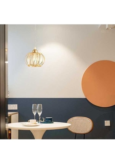 Opulentliving Kahve Dükkanı Restoran Vitrin İçin Modern Demir Kanca Figürlü Avize - Altın Altın