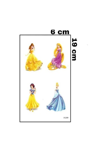 Pamuk Prenses Sindiella Rapunzel Geçici Dövme Çok Renkli