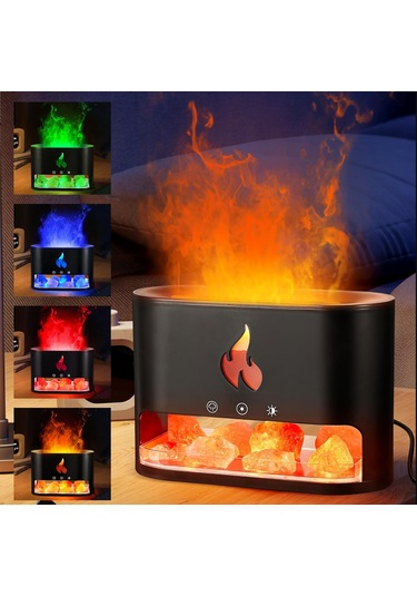 Şömine Hava Nemlendiricisi 4 Renkli Alevli Ve Doğal Taş Hediyeli