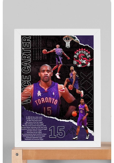 Vince Carter Çerçeveli Tablo - Toronto Raptors Nba Posteri Tablo
