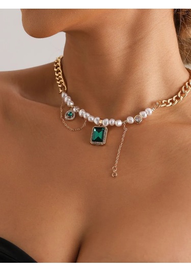 Proshik Yapay İnci Zincirli Kolye Odevr 376670545