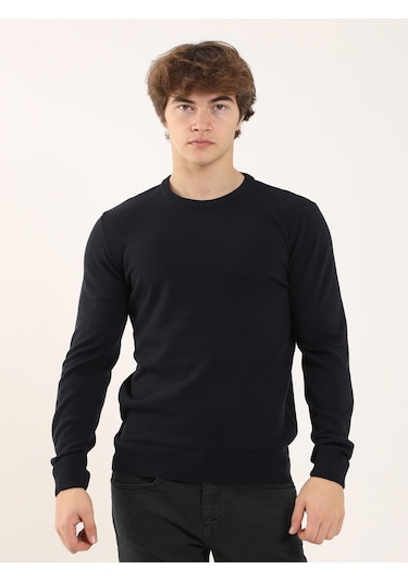 Dufy Lacivert Erkek Slim Fit O Yaka Triko - 97514 Lacivert