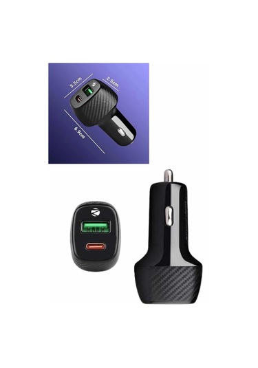 38w Usb Type-c Girişli Oto Çakmaklık Araç İçi Hızlı Şarj Çakmaklık Şarj Aleti