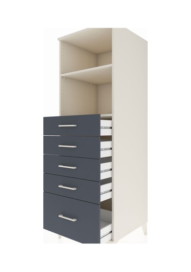 Kronos Dolap 2 Raflı 5 Çekmeceli 60x59x182 Aytaşı-antrasit Aytaşı