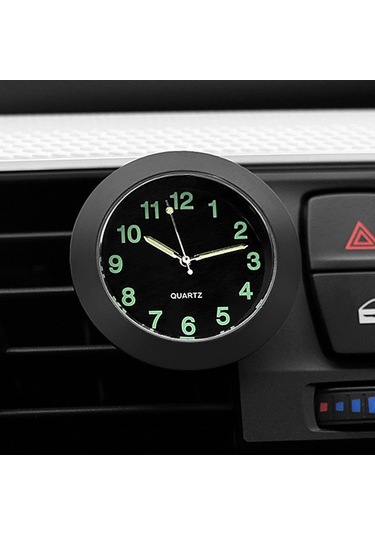 Araba Saati Gece Lambası Elektronik Saat Araba Dekorasyon Siyah
